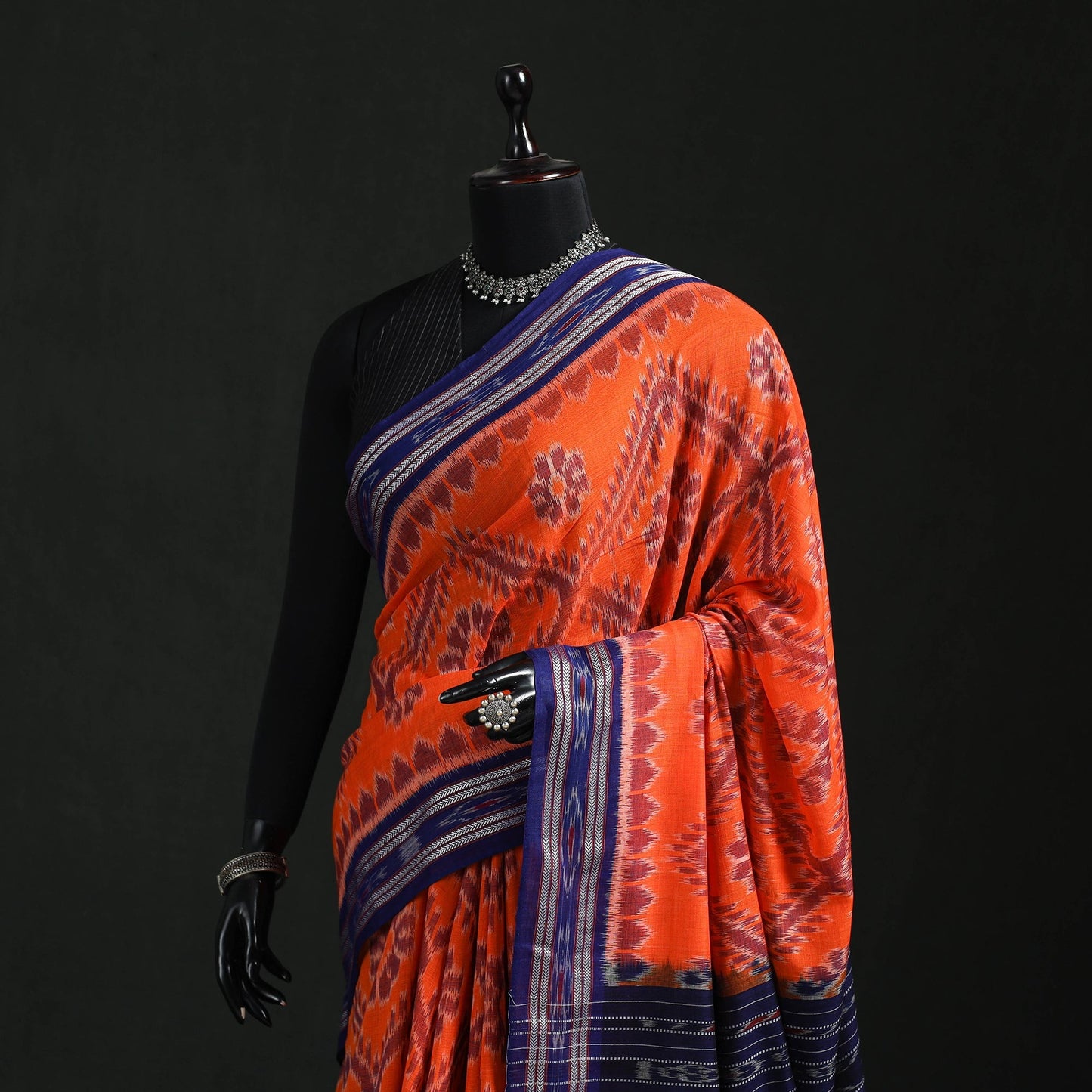 Ikat handloom cotton sambalpuri saree 20 - handcrafted