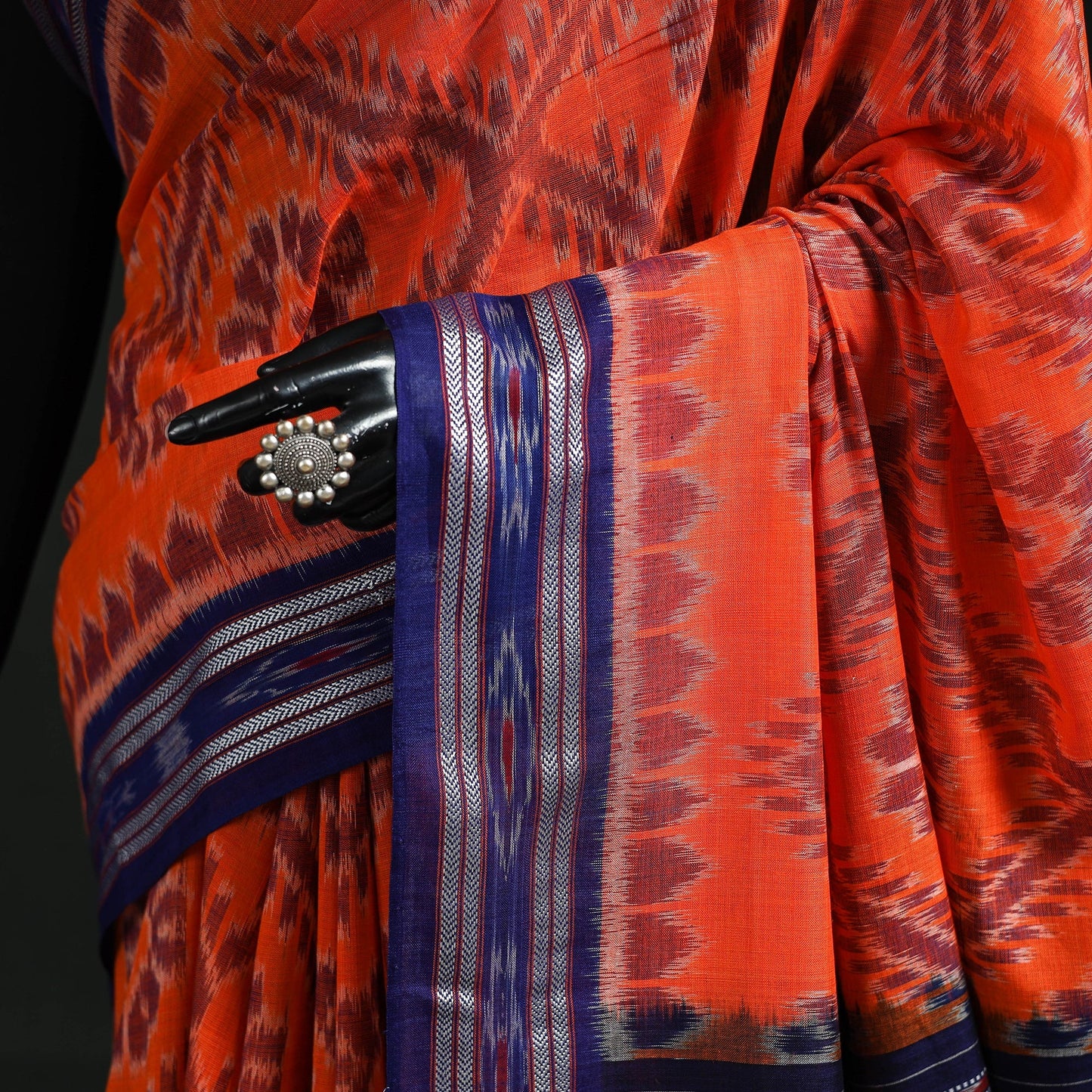Ikat handloom cotton sambalpuri saree 20 - handcrafted
