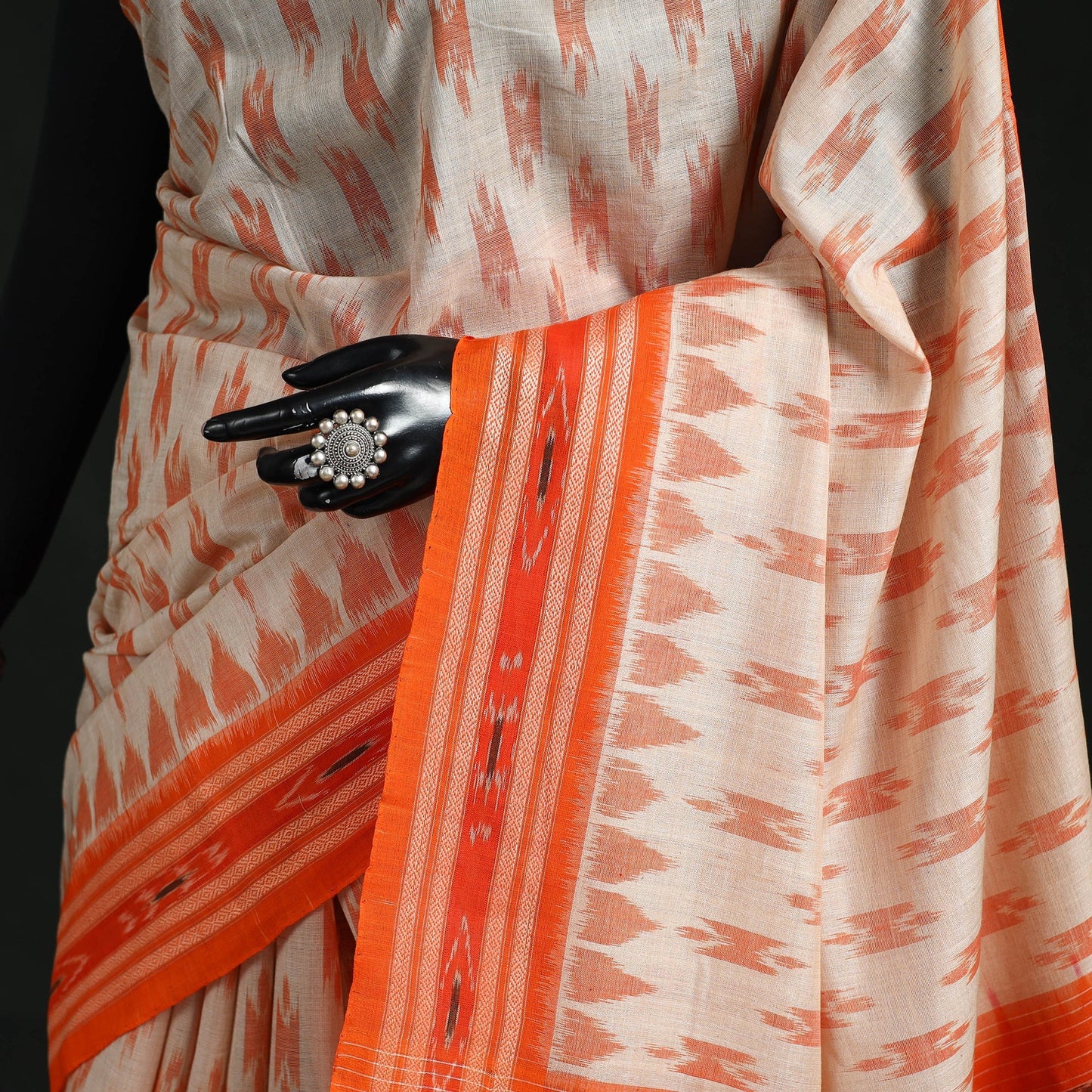 Ikat handloom cotton sambalpuri saree 48 - handcrafted