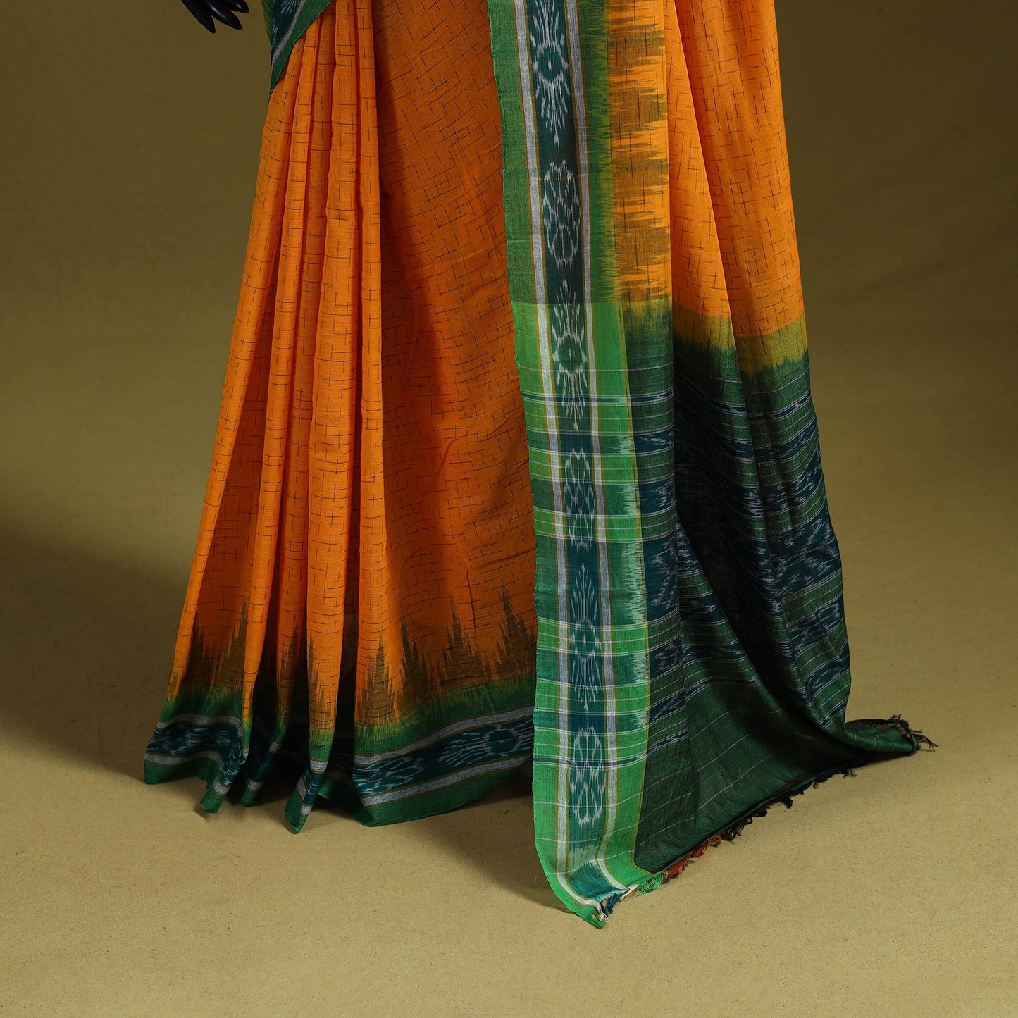 Ikat handloom pure cotton sambalpuri saree 03 - handcrafted