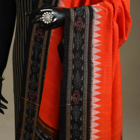 Orange - ikat weave cotton sambalpuri dupatta 30