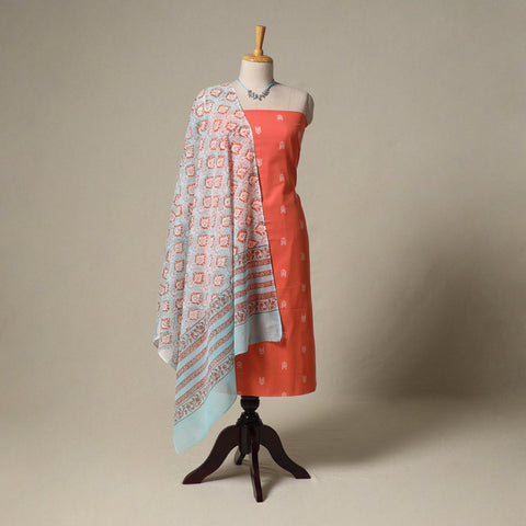 Jacquard cotton 2pc unstitched dress material
