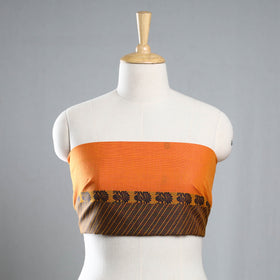 Orange - jacquard cotton blouse piece 45 - handcrafted