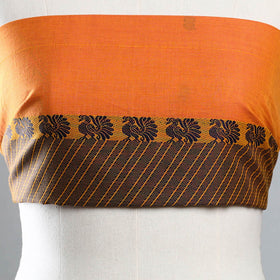 Orange - jacquard cotton blouse piece 45 - handcrafted