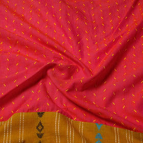 Orange - jacquard cotton blouse piece 97 - handcrafted