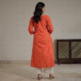 Buy Jacquard Cotton Long Kurta for Women
