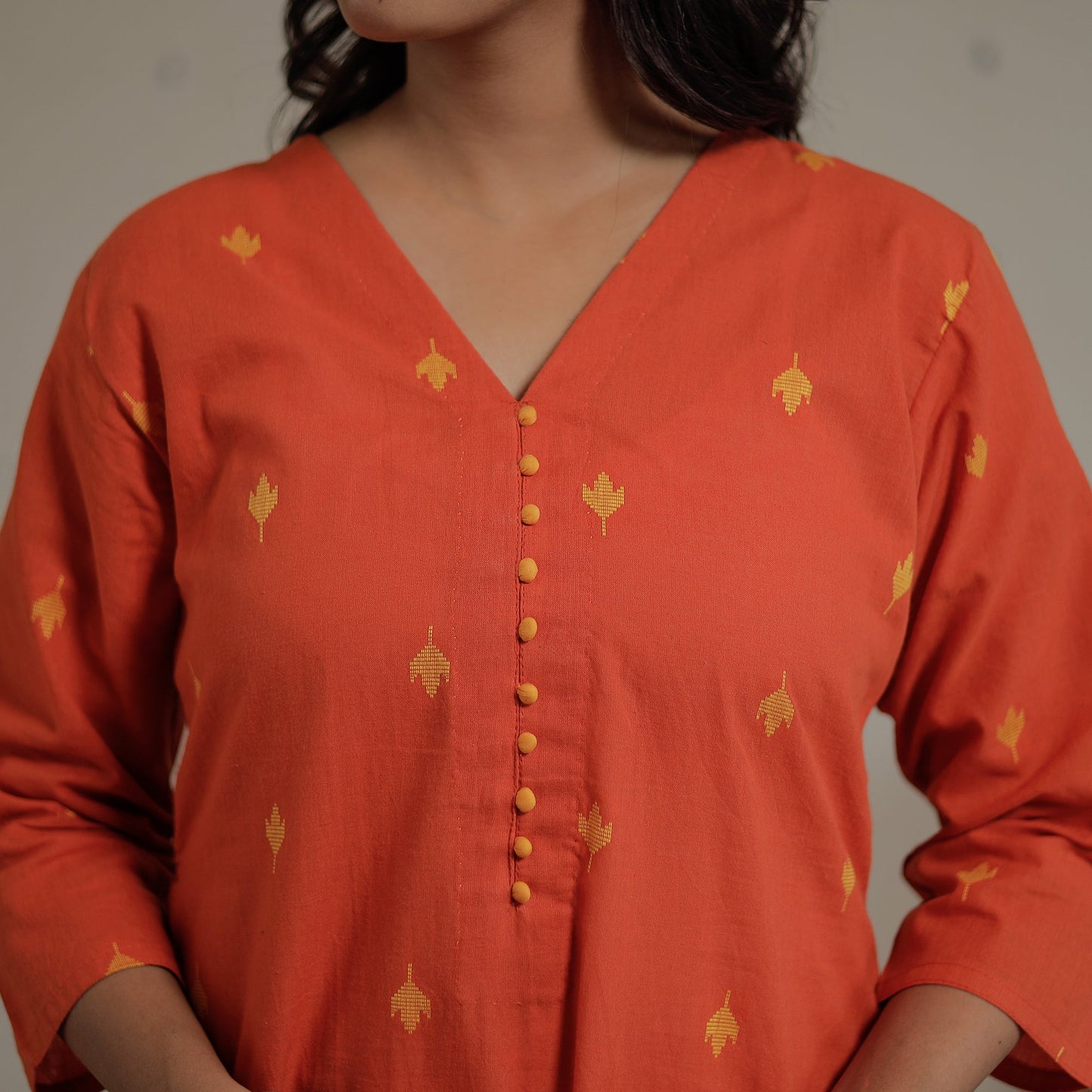 Buy Jacquard Cotton Long Kurta for Women