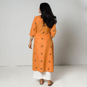 Buy Jacquard Cotton Long Kurta for Women