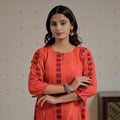  Jacquard Cotton Long Kurta for Women
