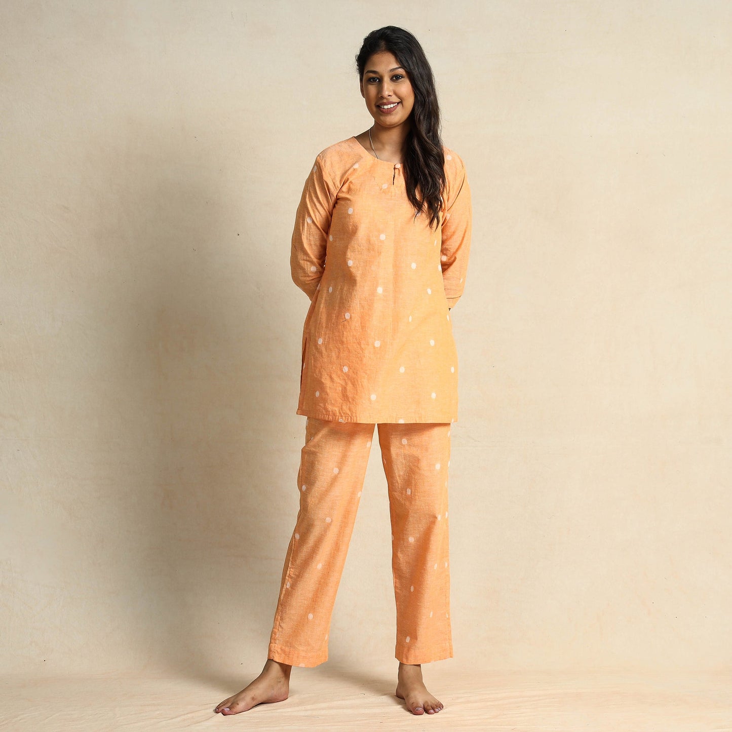 Buy Jacquard Cotton Top & Pyjama Night Suit Set Online at iTokri.com