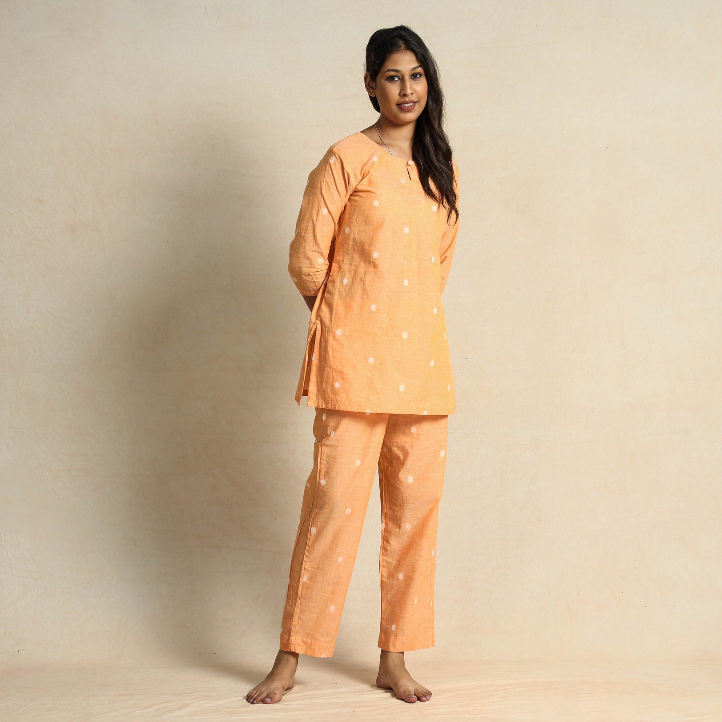 Buy Jacquard Cotton Top & Pyjama Night Suit Set Online at iTokri.com