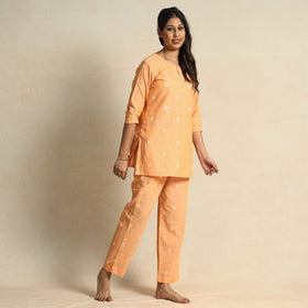 Buy Jacquard Cotton Top & Pyjama Night Suit Set Online at iTokri.com