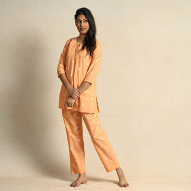 Buy Jacquard Cotton Top & Pyjama Night Suit Set Online at iTokri.com
