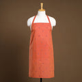 Orange Jacquard Weave Cotton Apron with Pocket