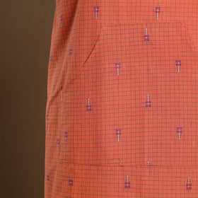 Orange Jacquard Weave Cotton Apron with Pocket