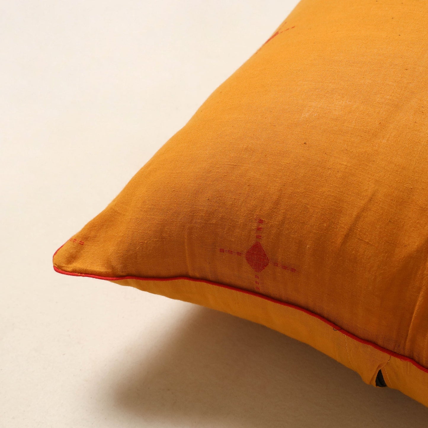 Orange - jacquard weave cotton cushion cover 63