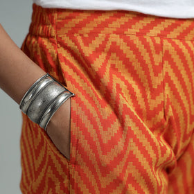 Orange - jacquard weave cotton elasticated pant