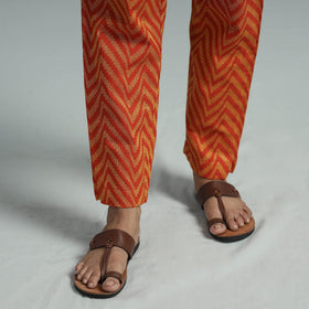 Orange - jacquard weave cotton elasticated pant