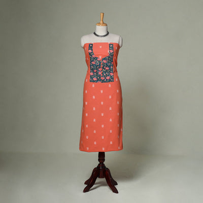 Jacquard weave cotton patchwork unstitched kurta material