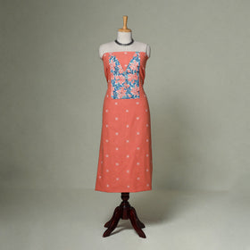 Jacquard weave cotton patchwork unstitched kurta material