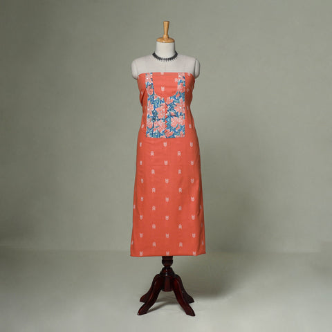 Jacquard weave cotton patchwork unstitched kurta material