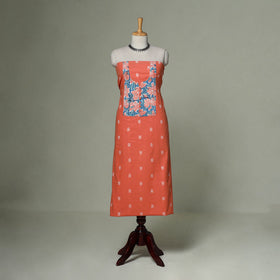 Jacquard weave cotton patchwork unstitched kurta material