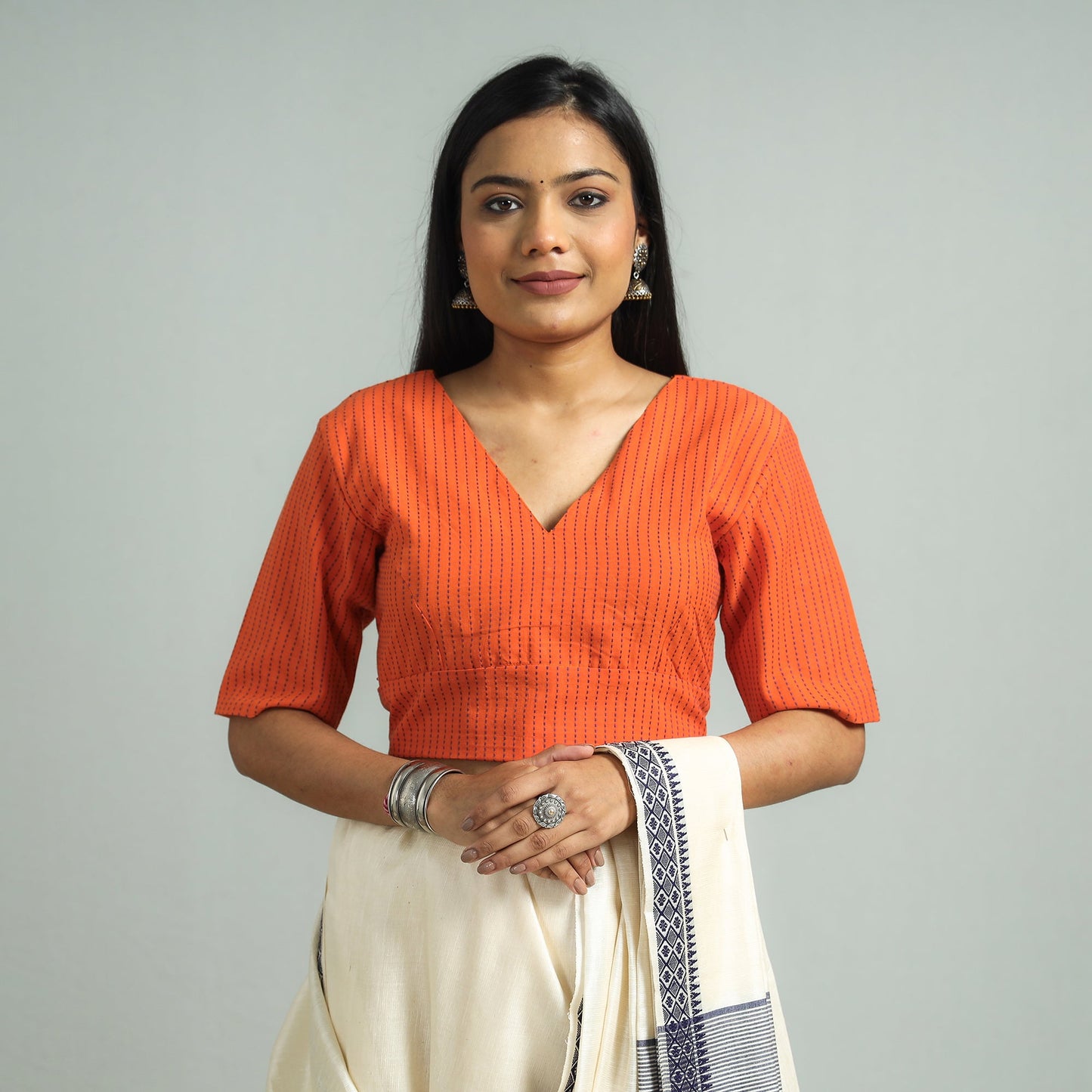 Buy Jacquard Weave Cotton Stitched Blouse Online at iTokri.com