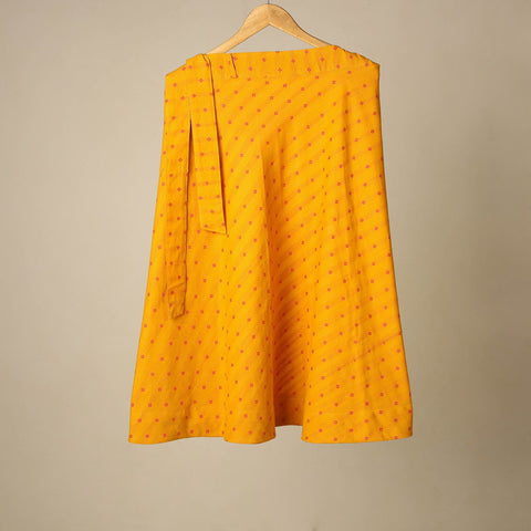 Blue - jacquard weave cotton wrap around skirt 08