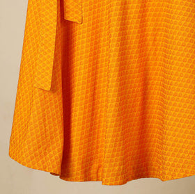 Orange - jacquard weave cotton wrap around skirt 49