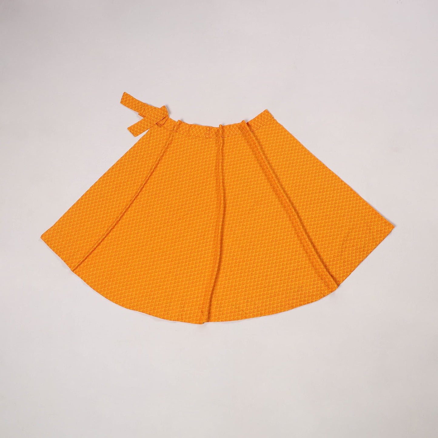 Orange - jacquard weave cotton wrap around skirt 49