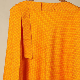 Orange - jacquard weave cotton wrap around skirt 49