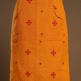Buy Orange Jacquard Weaving Cotton Apron with Pocket