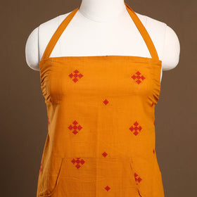 Buy Orange Jacquard Weaving Cotton Apron with Pocket
