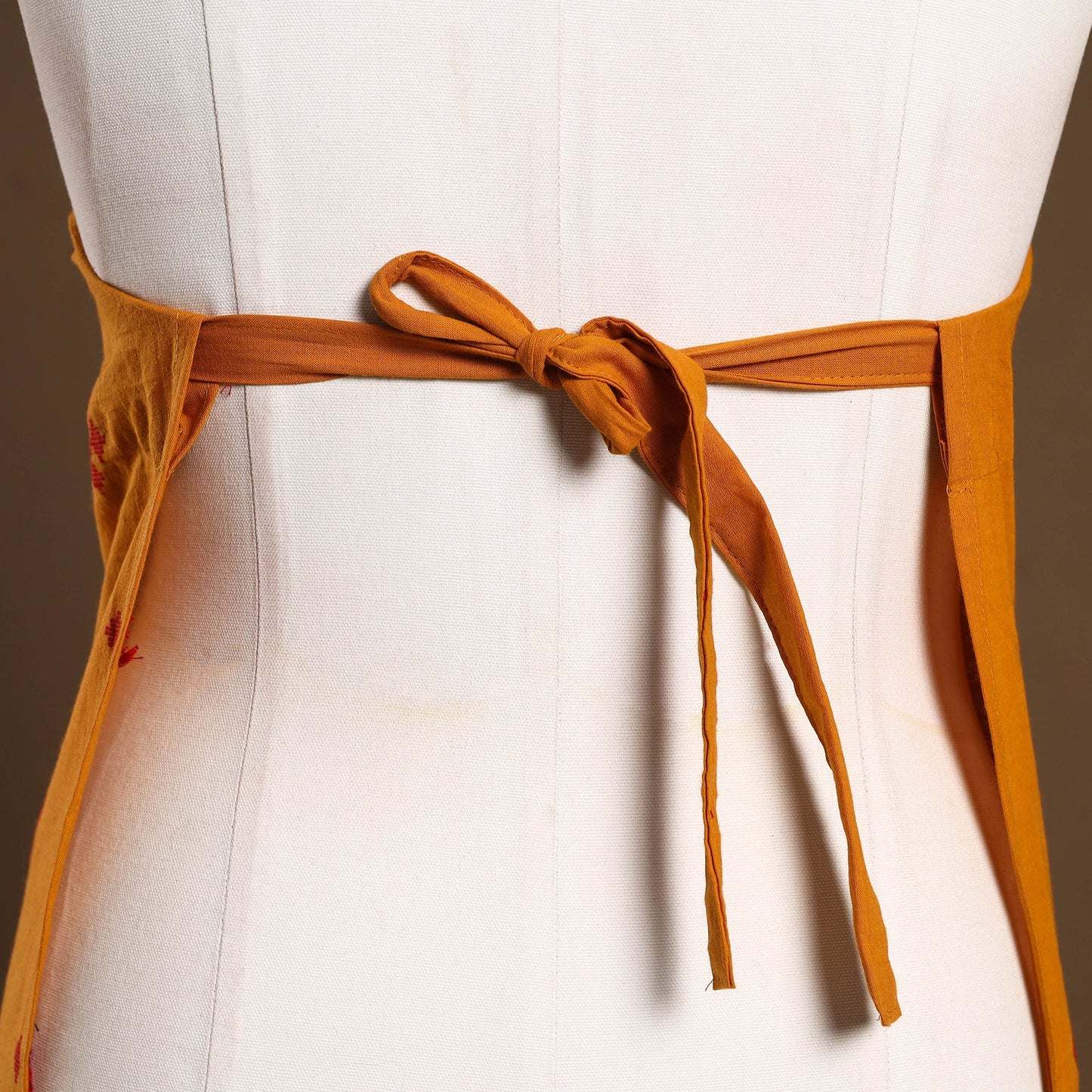 Buy Orange Jacquard Weaving Cotton Apron with Pocket