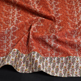 Orange - Jaipur Printed Silk Cotton Blouse Piece