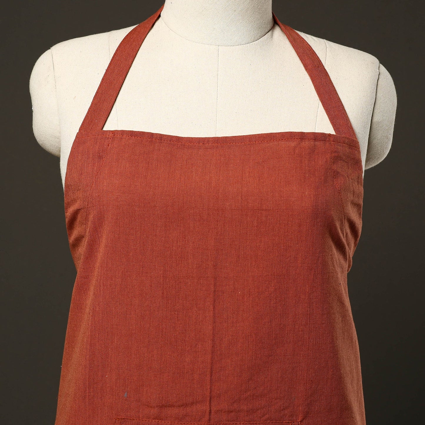Orange - jhiri handloom cotton apron with pocket 20