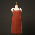 Orange - jhiri handloom cotton apron with pocket 20