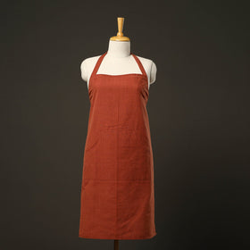 Orange - jhiri handloom cotton apron with pocket 20