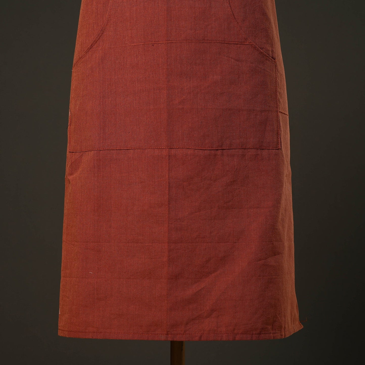 Orange - jhiri handloom cotton apron with pocket 20
