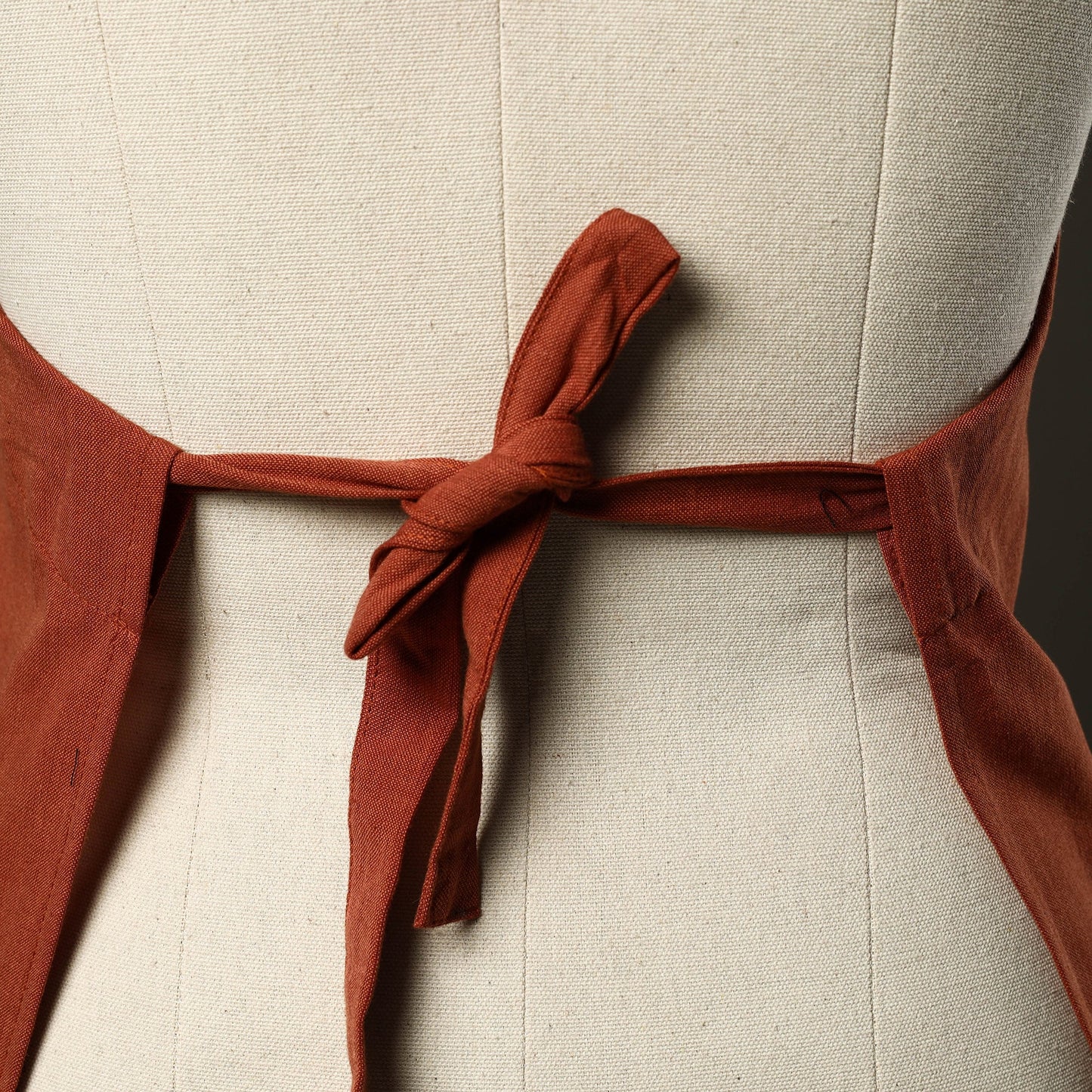 Orange - jhiri handloom cotton apron with pocket 20