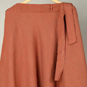Buy Orange Jhiri Handloom Cotton Wrap Around Plain Skirt