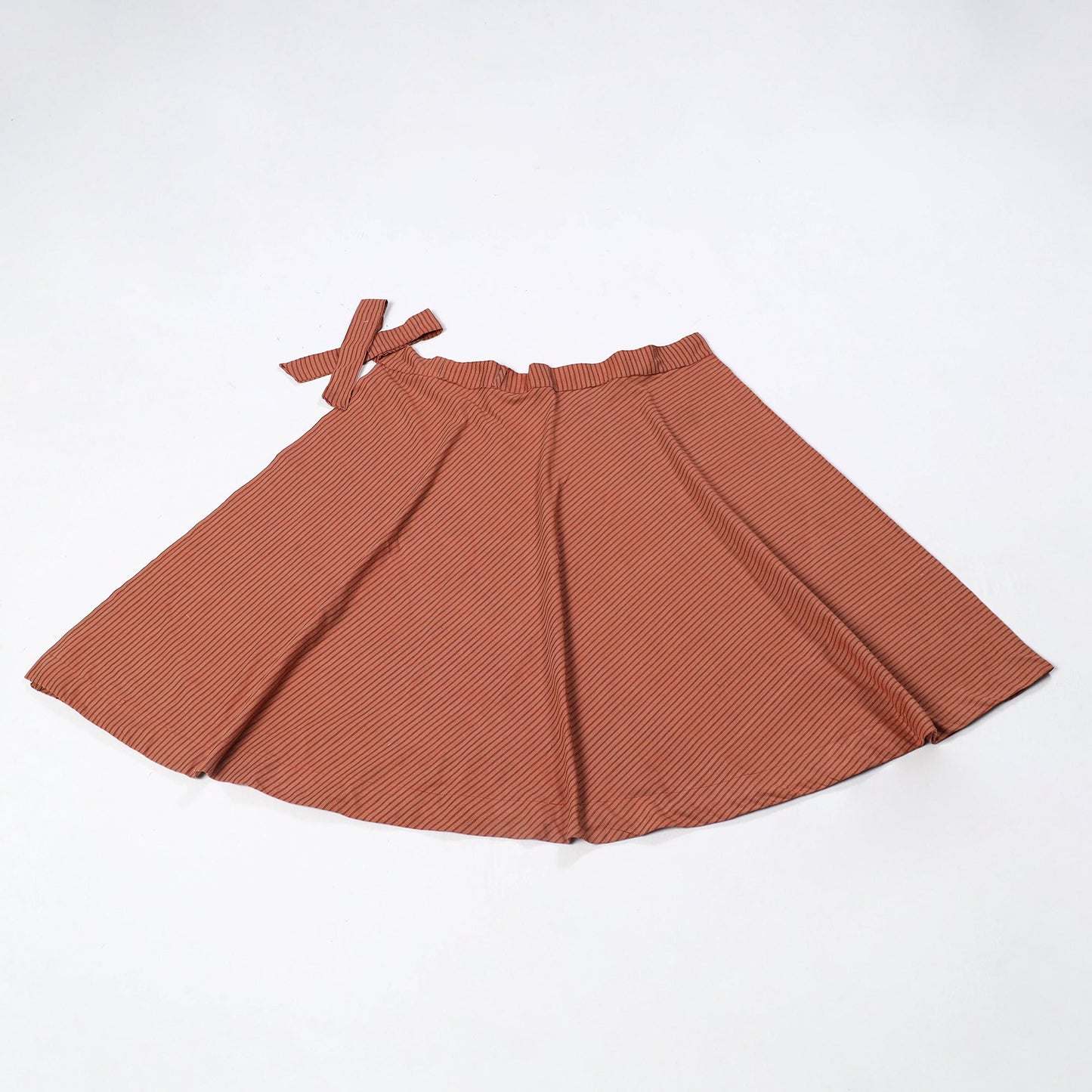 Buy Orange Jhiri Handloom Cotton Wrap Around Plain Skirt