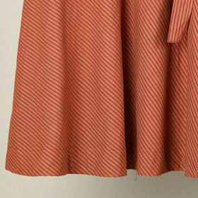 Buy Orange Jhiri Handloom Cotton Wrap Around Plain Skirt