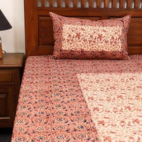 Kalamkari patchwork cotton bedsheet set 40 - handcrafted