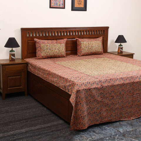 Kalamkari patchwork cotton bedsheet set 26 - handcrafted
