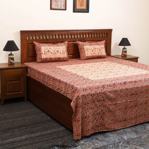 Kalamkari patchwork cotton bedsheet set 40 - handcrafted