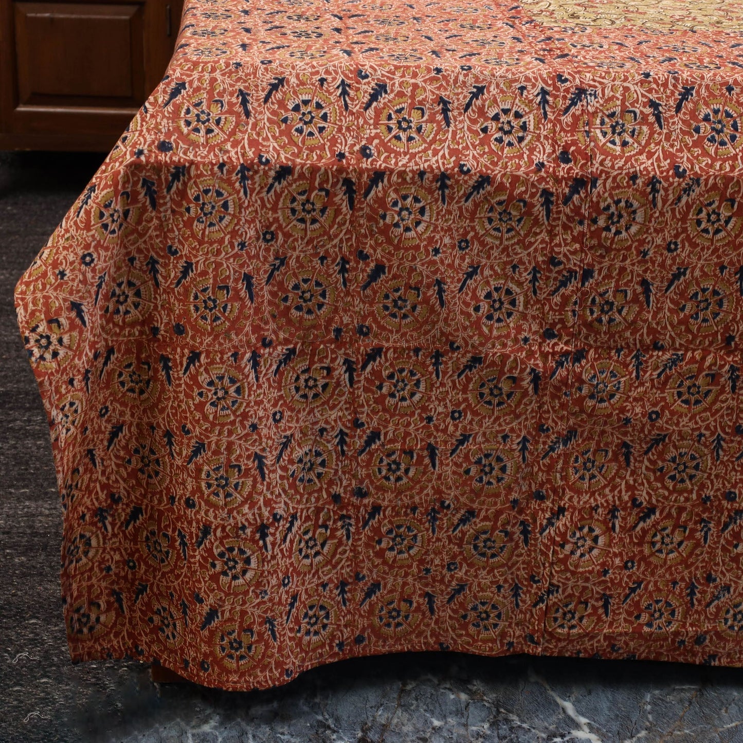 Kalamkari patchwork cotton bedsheet set 26 - handcrafted