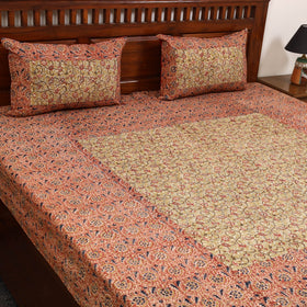 Kalamkari patchwork cotton bedsheet set 26 - handcrafted