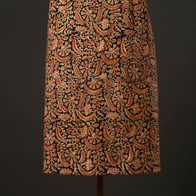 Orange - kalamkari cotton apron with pocket 33 - handcrafted