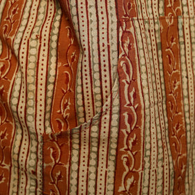 Orange - kalamkari cotton apron with pocket 35 - handcrafted